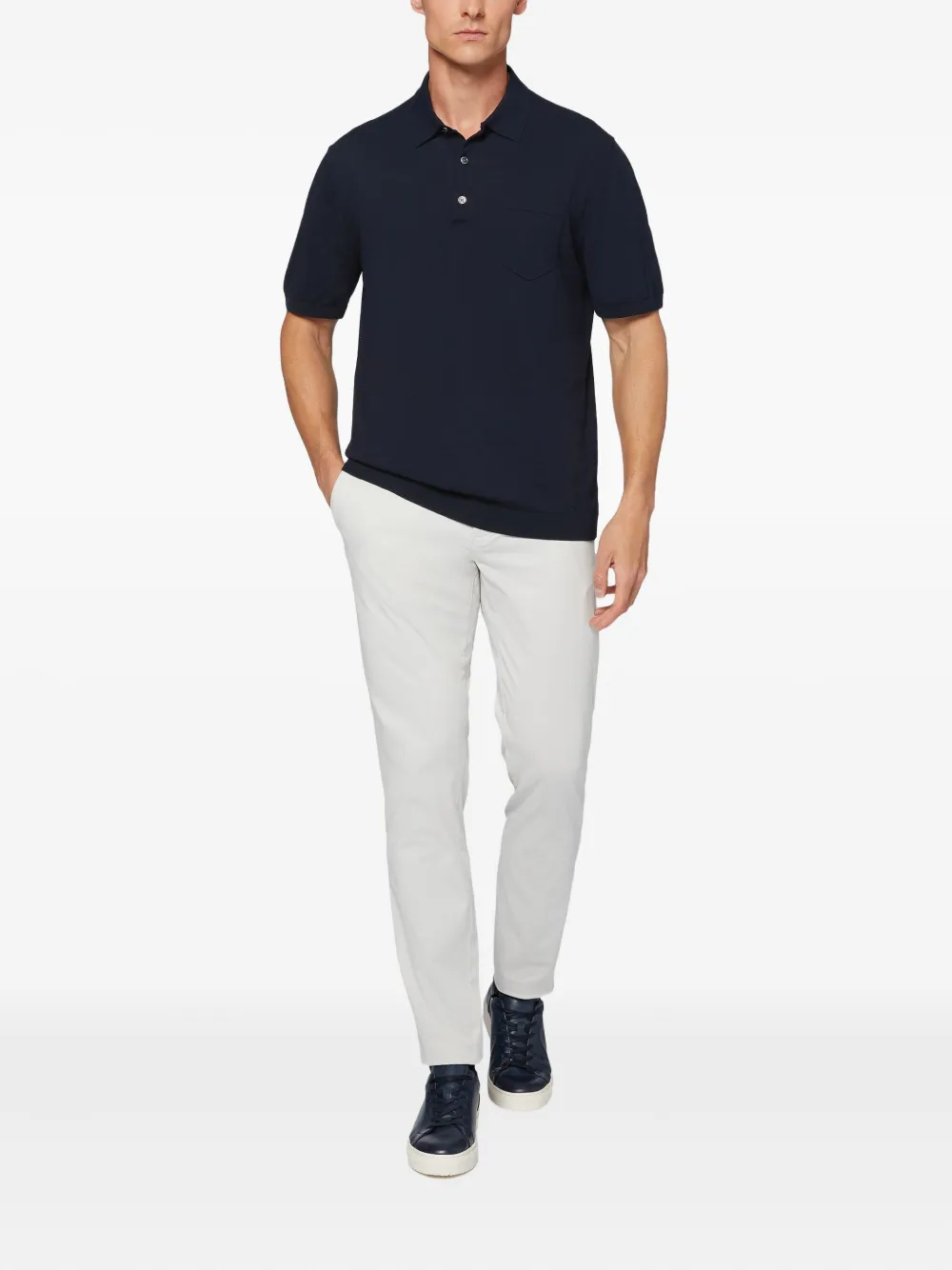 Boggi Milano Stretch Cotton Trousers - Grijs