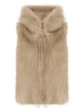 Valentini hooded fur vest - Neutrals