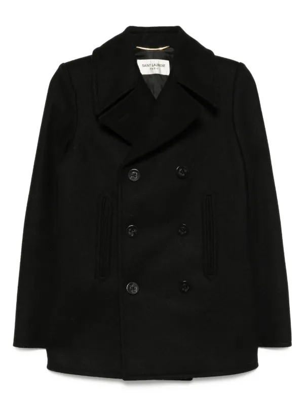 Saint Laurent Pre-Owned ピーコート | ブラック | FARFETCH JP