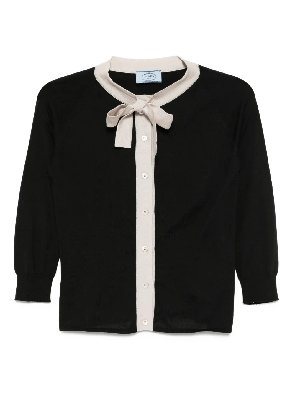 Prada Pre-Owned tied-neck cardigan | Black | Image 1