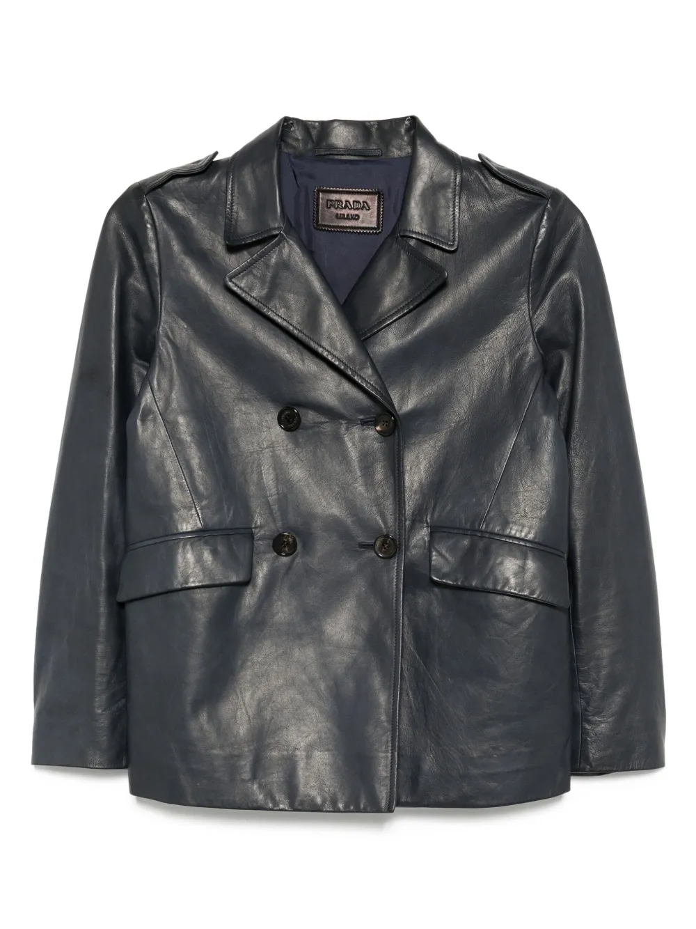 Prada Pre-Owned leather blazer | Blue | Image 1