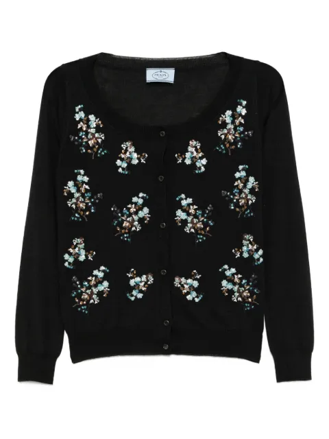 Prada Pre-Owned floral-sequinned cardigan
