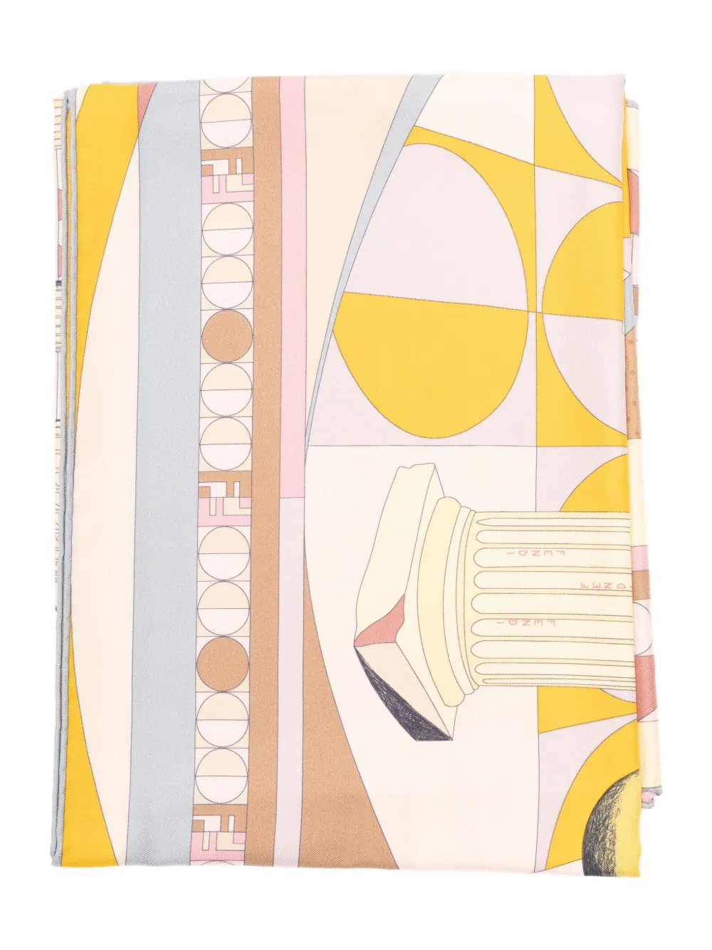 FENDI Moonlight Echoes geometric-print silk scarf Roze