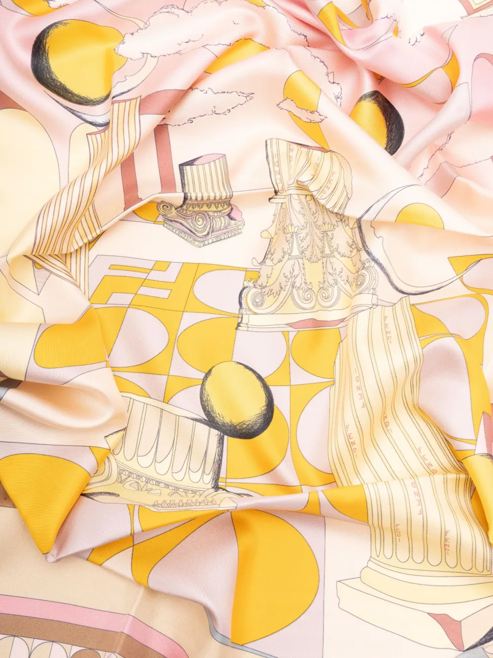 FENDI Moonlight Echoes geometric-print silk scarf Roze