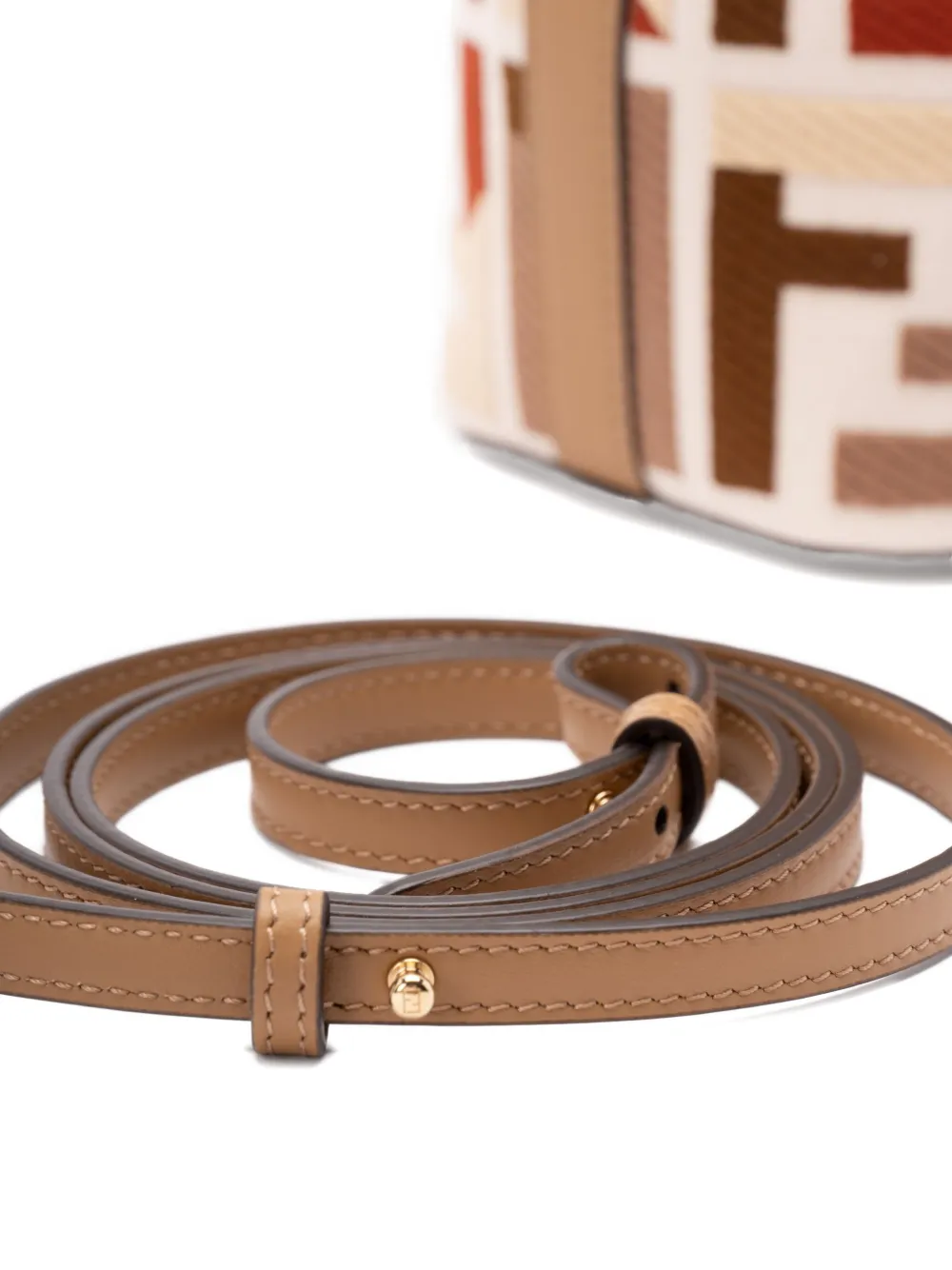 FENDI FF logo bucket bag Beige