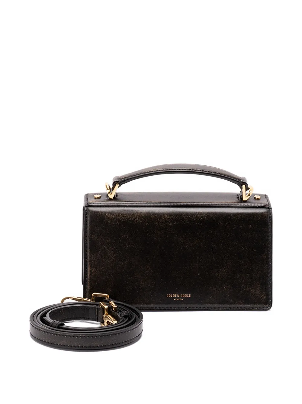 Golden Goose mini Venezia gold-lock tote bag Zwart