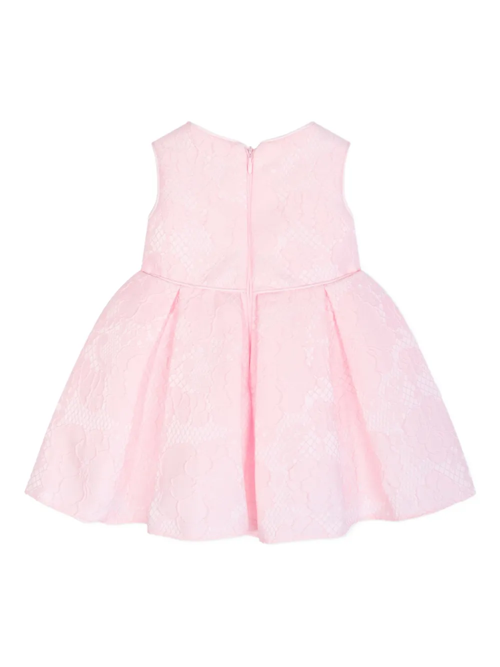 Dress & Fleur Floral-lace Pleated Dress In Pink