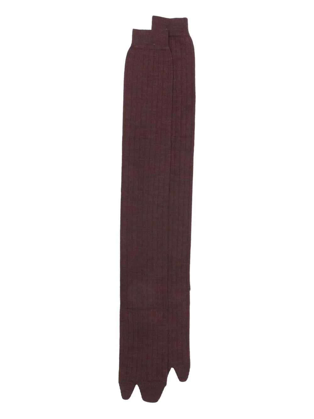 Maison Margiela タビ ブートレッグ リブ靴下 - レッド Maison Margiela タビ ブートレッグ リブ靴下 - レッド