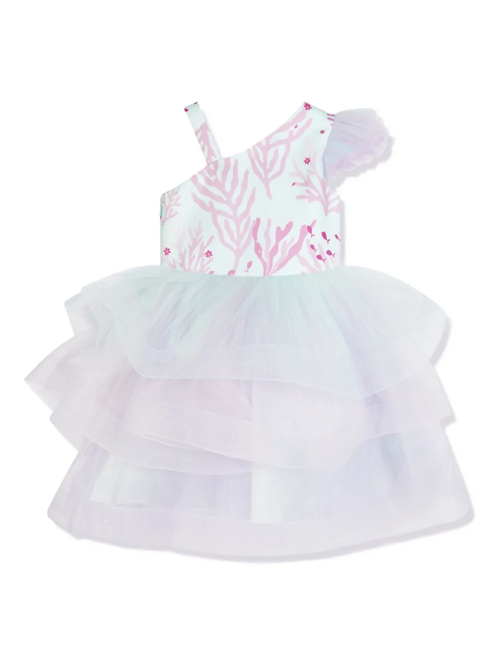 Magical Costumes Mermaid tulen jurk met ruches Wit