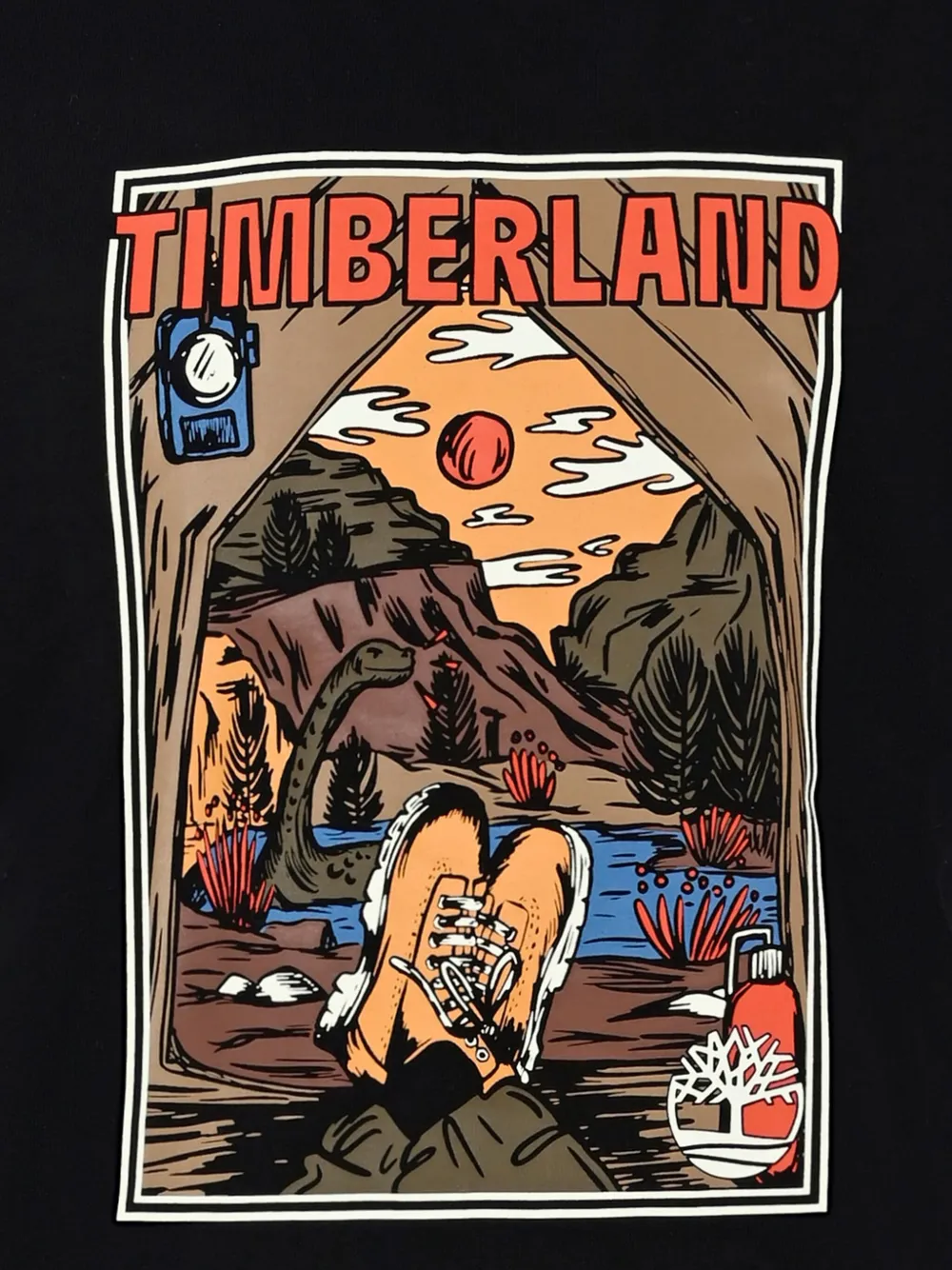 Timberland Kids T-shirt met grafische print en korte mouwen Zwart