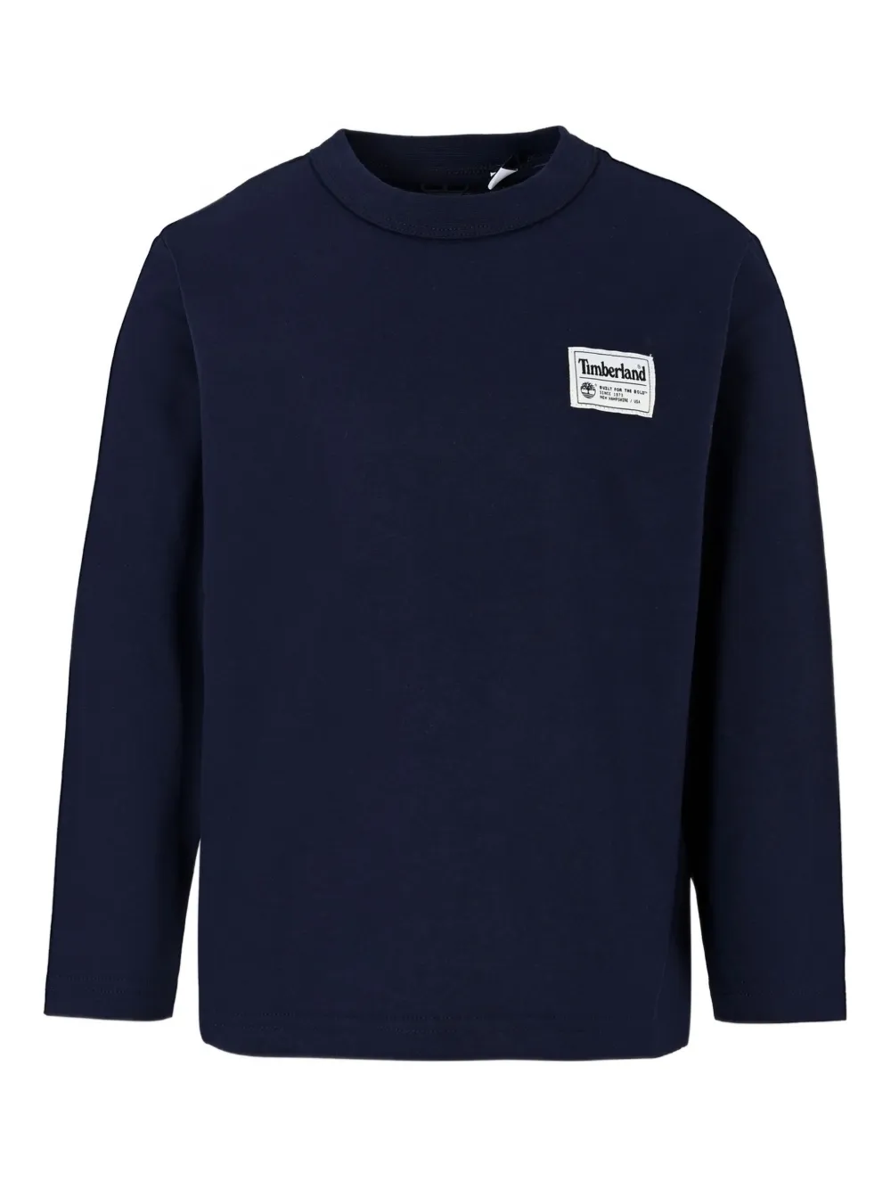Timberland Kids logo-patch long-sleeve T-shirt Blauw