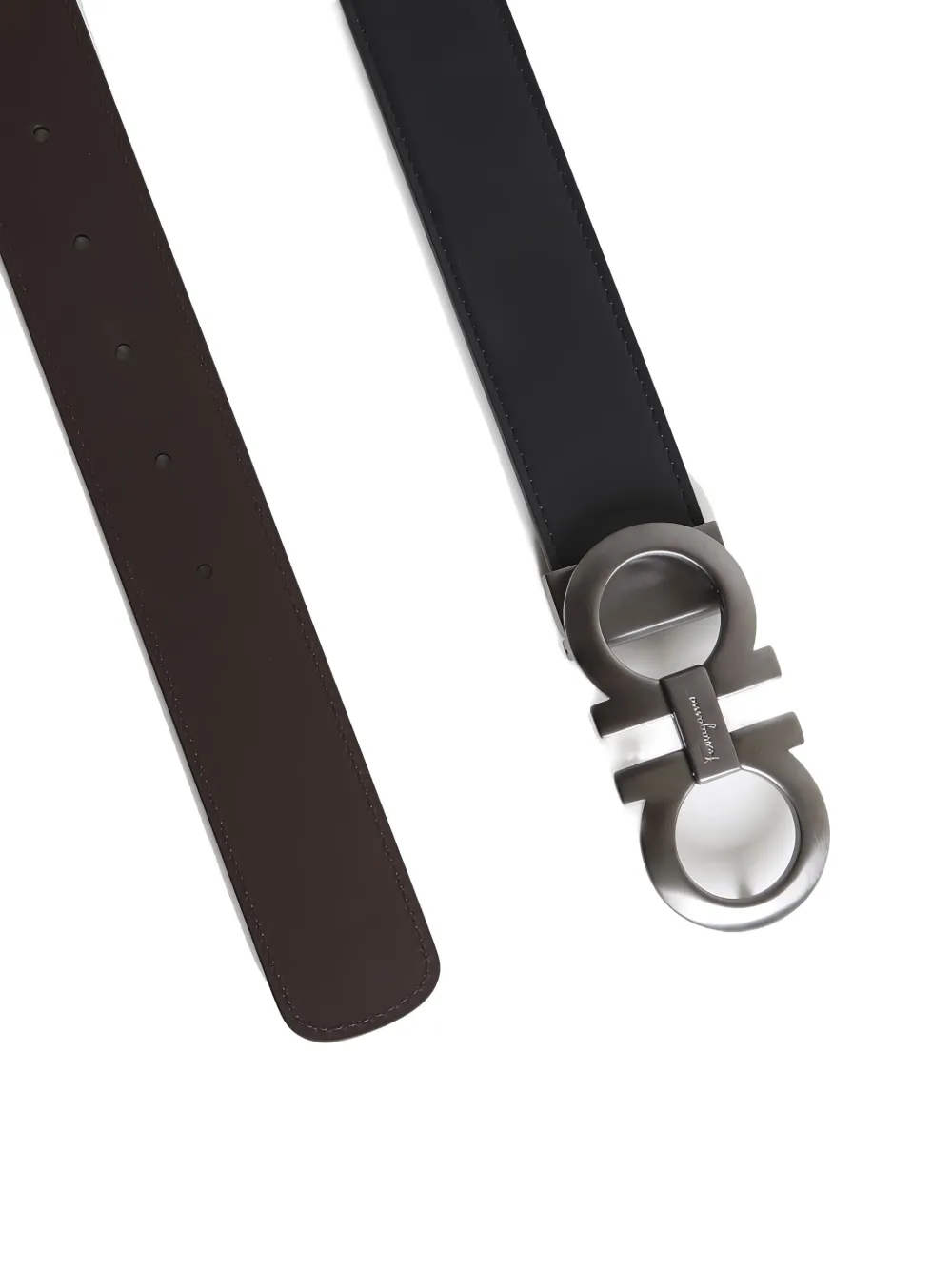 Ferragamo Riem met Gancini-gesp Zwart