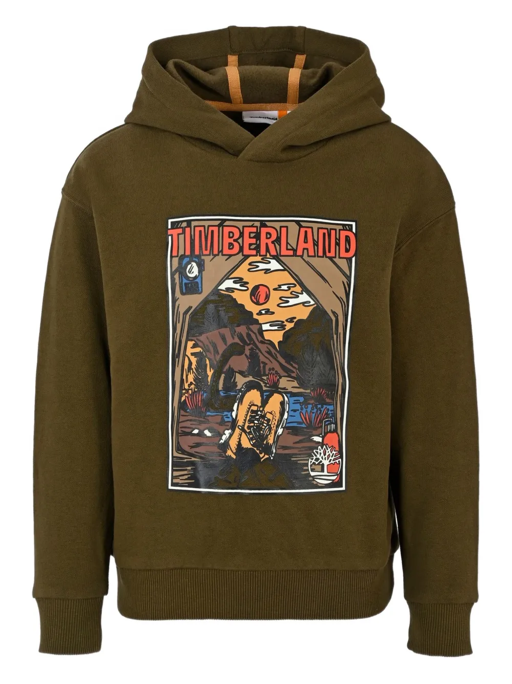 Timberland Kids graphic-print hoodie Groen