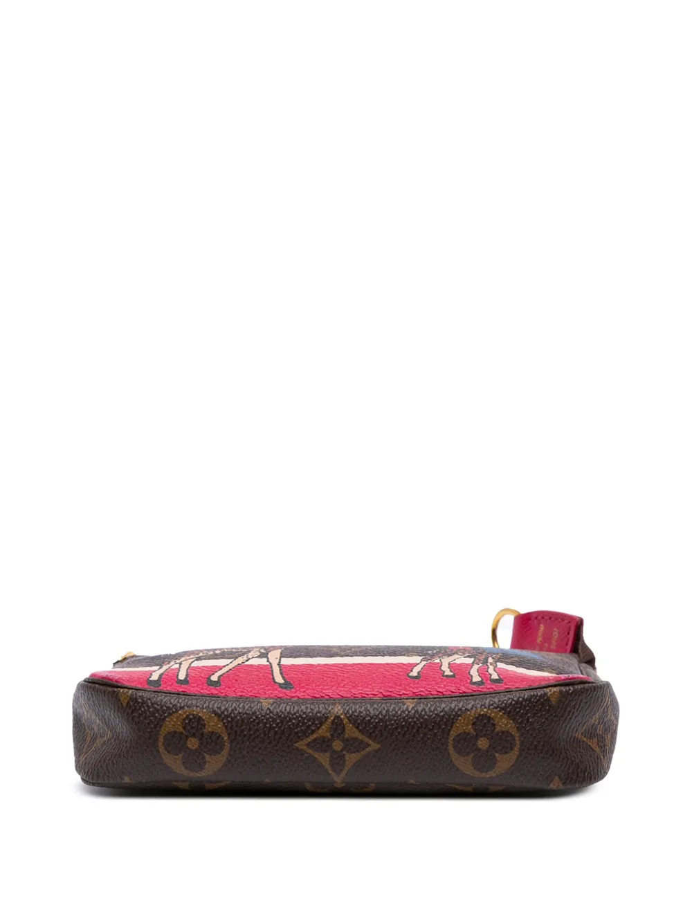 Pre-owned Louis Vuitton 2017 Monogram Giraffe Christmas Mini Pochette Accessoires Handbag In Brown