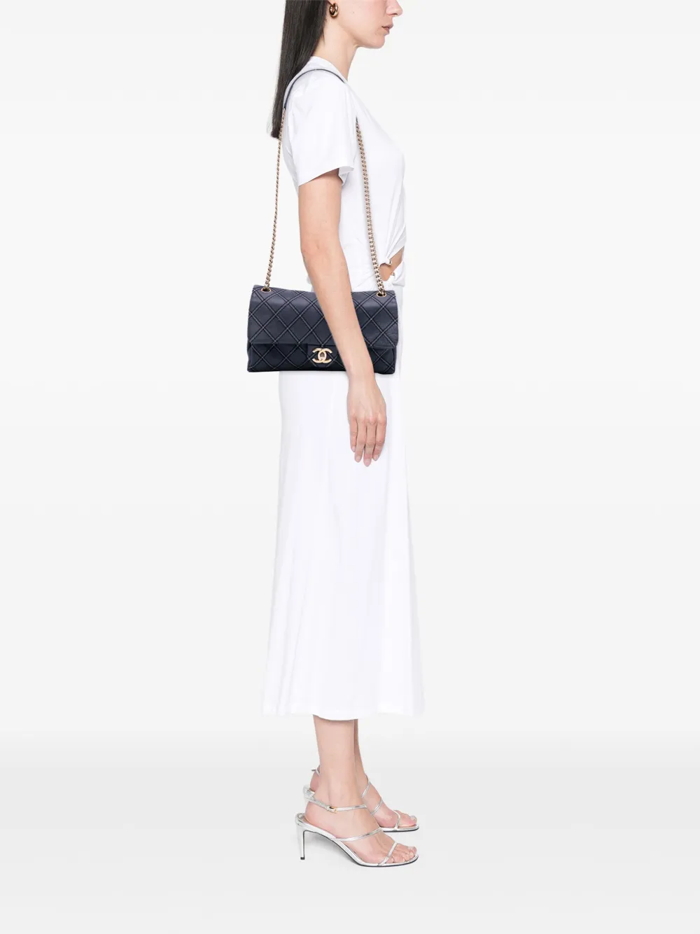 CHANEL Pre-Owned 2014 Jumbo Quilted Calfskin Triple Stitched Flap crossbody bag | Pre-Owned | Image 2