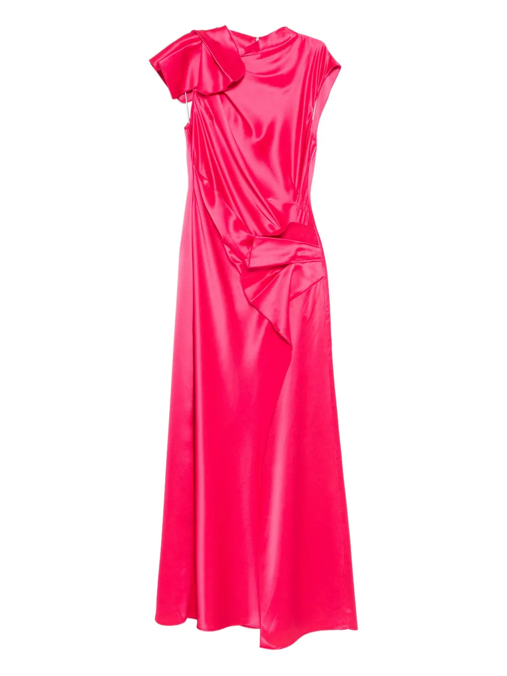 asymmetrical ruffled maxi dress