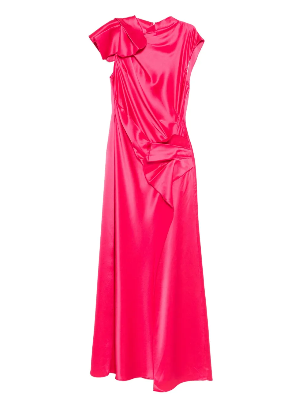 Acler Asymmetrische maxi-jurk met ruches Roze