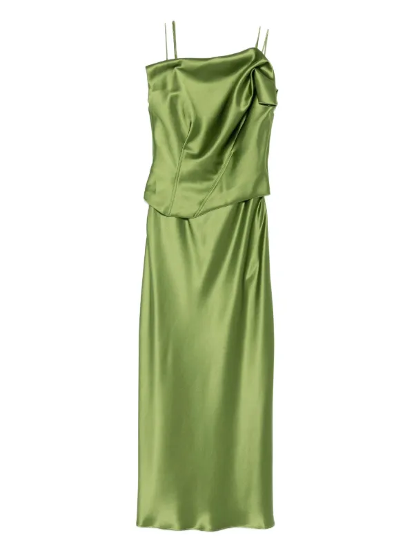 Acler Styal Draped Midi Dress | Green | FARFETCH UZ