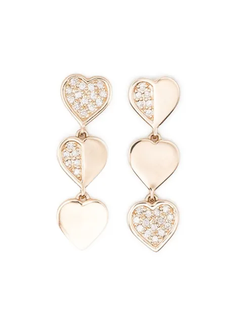 Sydney Evan pendientes Heart en oro amarillo de 14 ct