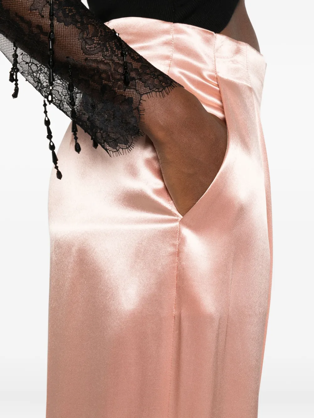 Alberta Ferretti Satijnen broek Roze
