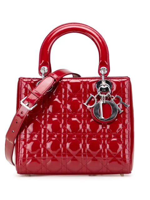 Christian Dior Pre-Owned bolsa satchel Medium Patent Cannage Lady Dior 2017