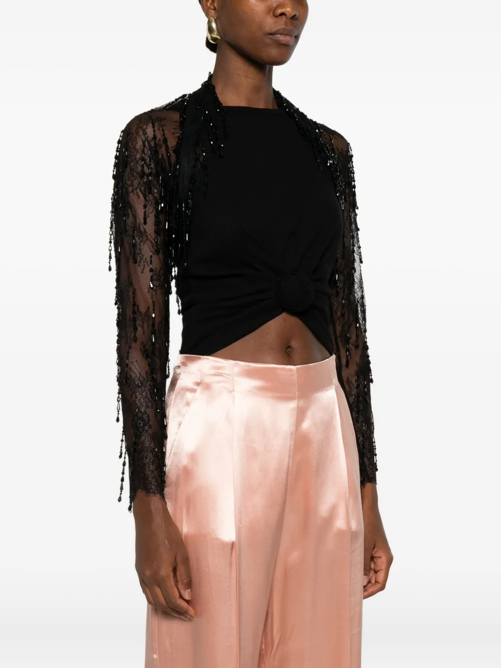 Alberta Ferretti Paillettenjacke Mit Fransen In Black