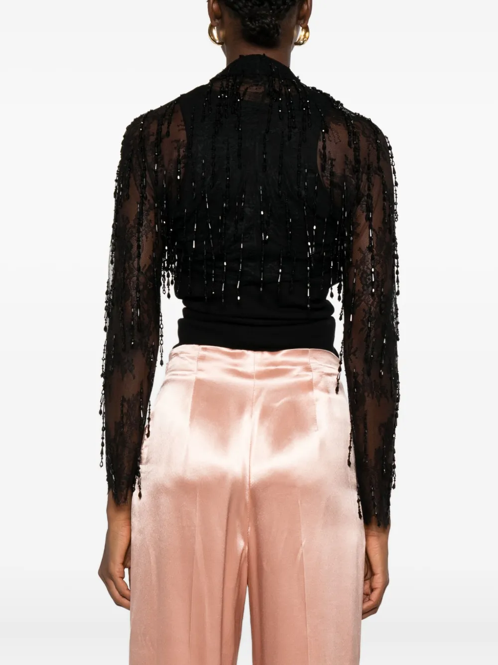 Alberta Ferretti Paillettenjacke Mit Fransen In Black