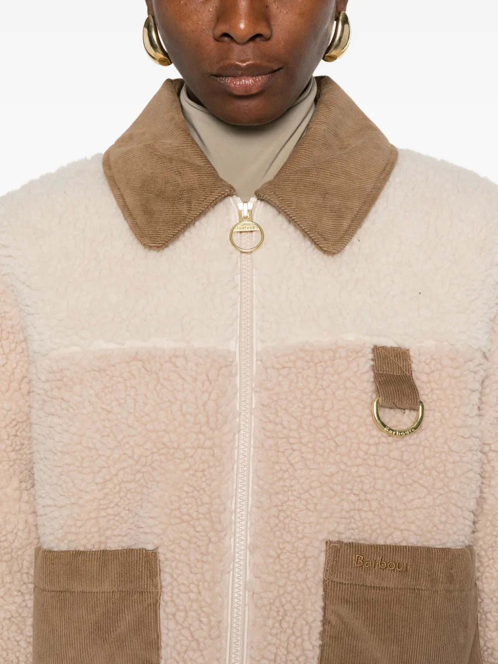 Barbour corduroy-collar jacket Beige