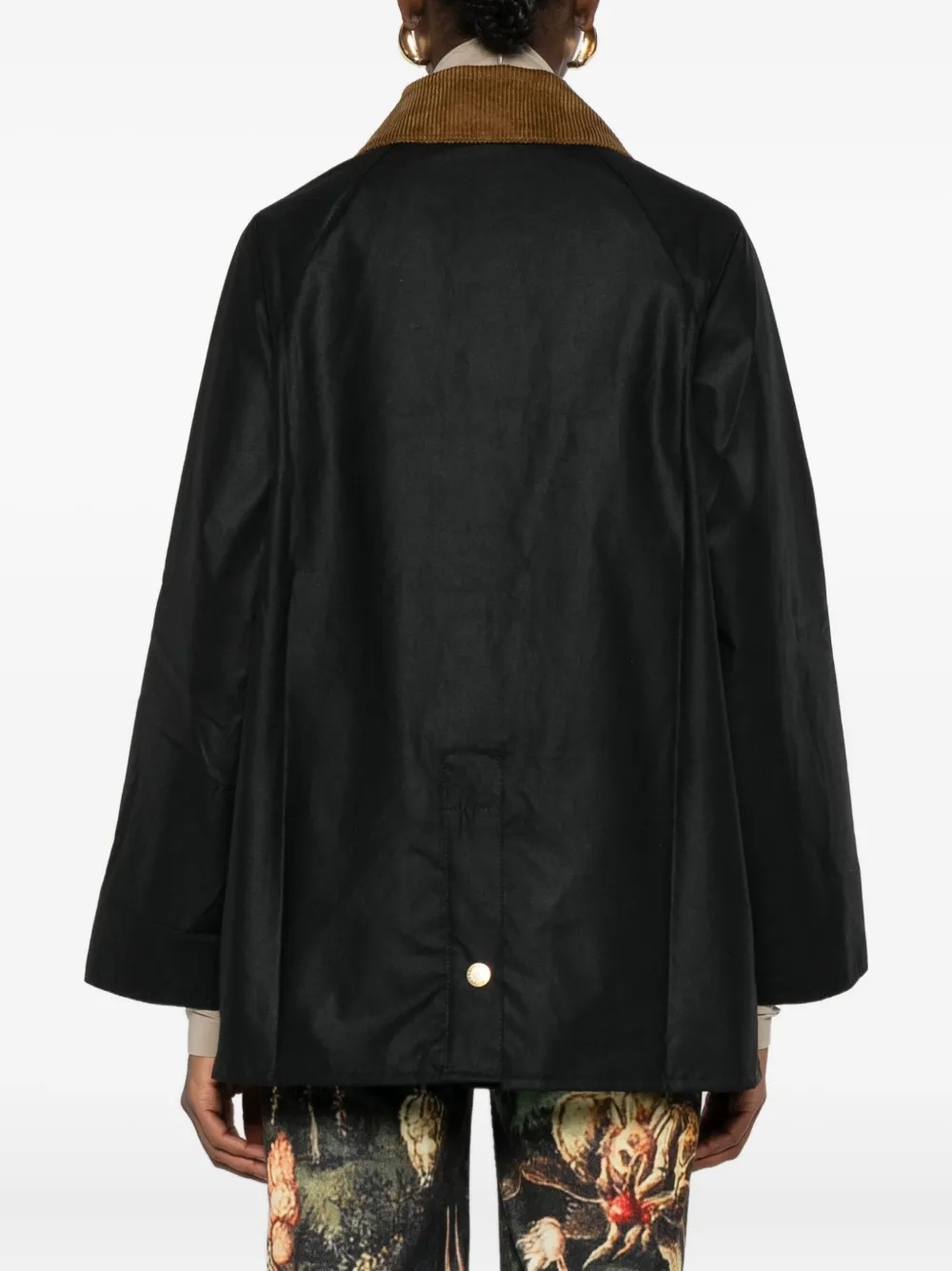 Barbour corduroy-collar jacket Zwart