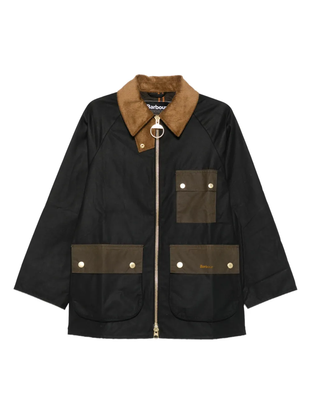 Barbour corduroy-collar jacket Zwart