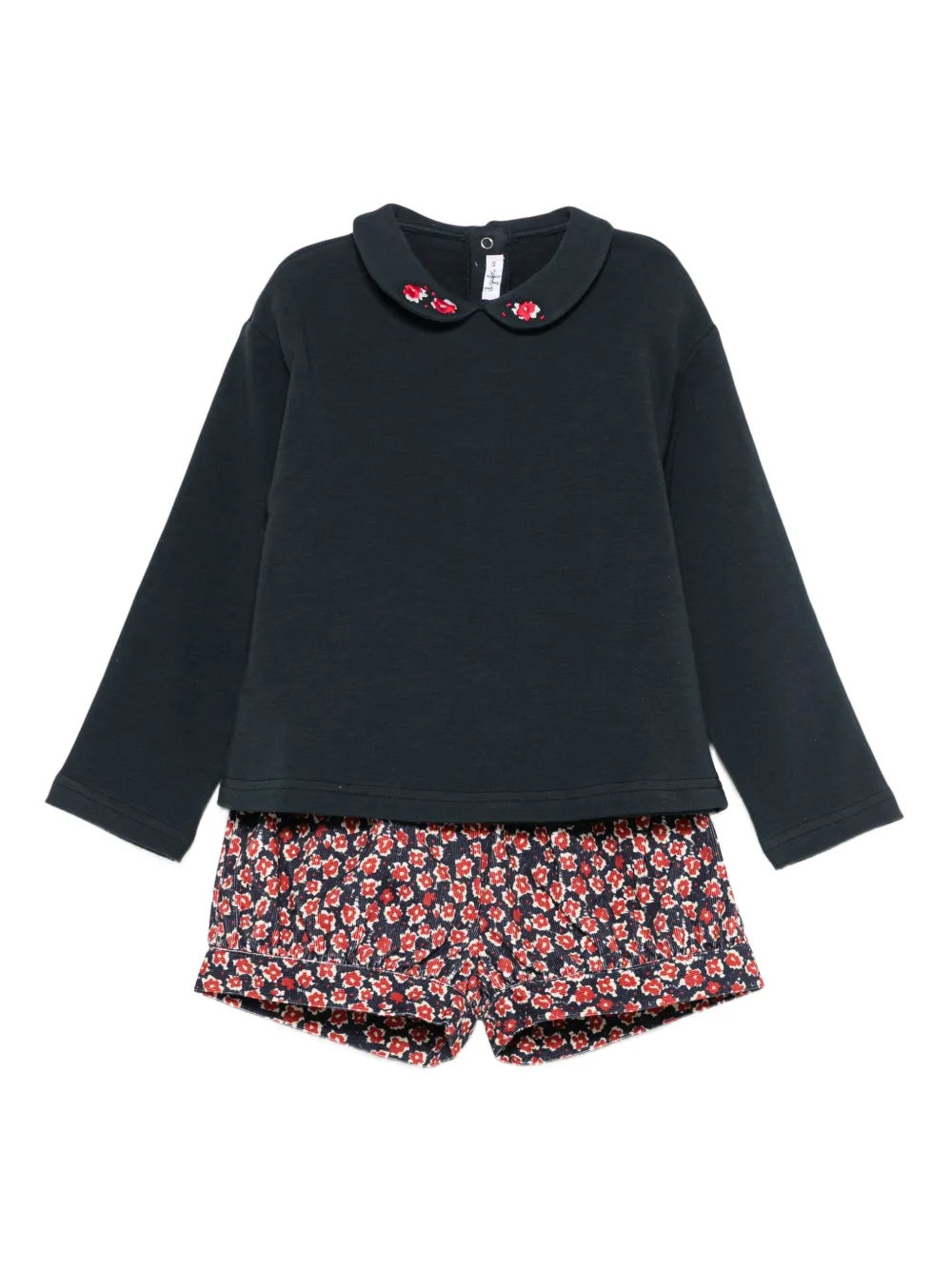 Il Gufo floral-print short set (set of two) Blauw