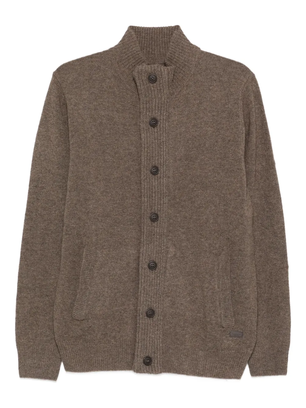 Barbour logo-patch cardigan | Brown | Image 1