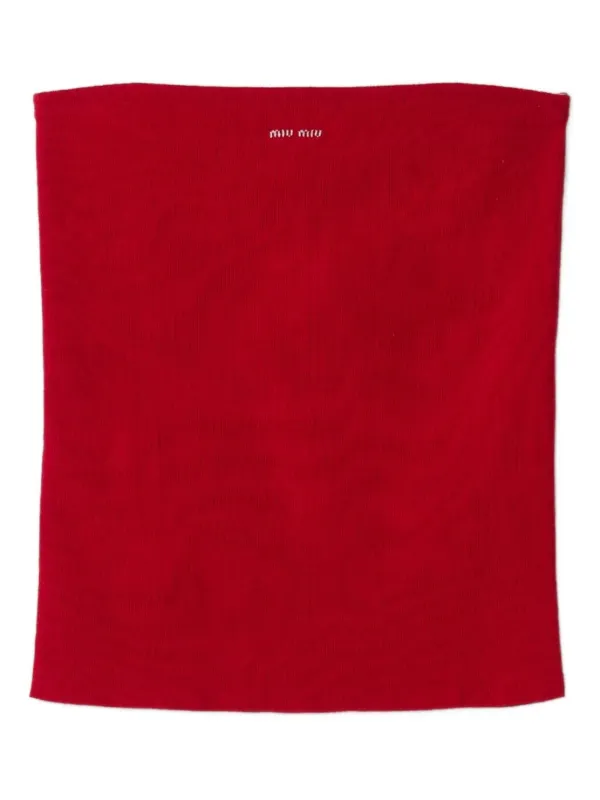 トップス Miu Miu 00s Red Rib Knit Miu Miu Knit Two-Piece Set