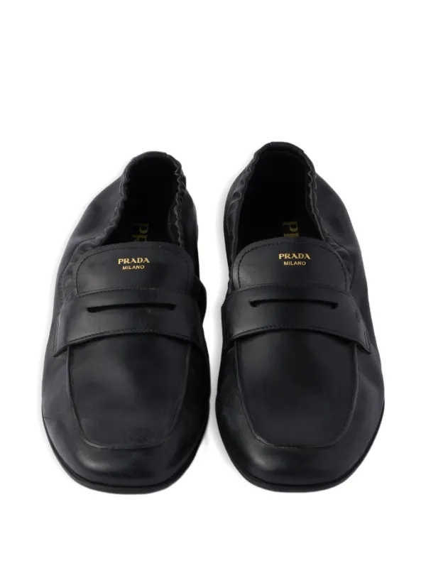 PRADA 黒 ローファー プラダ PRADA ローファー オックスフォード トライアングルロゴ