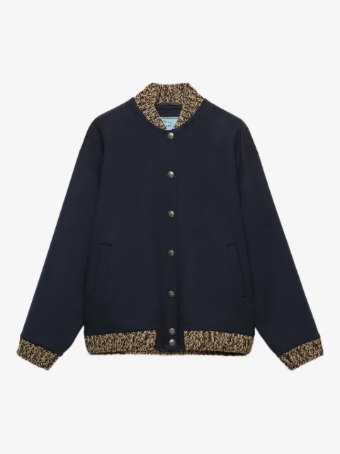 Prada knit-trimmed wool bomber jacket