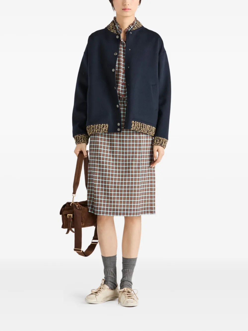 Prada knit-trimmed wool bomber jacket | Varsity Jackets | Image 2