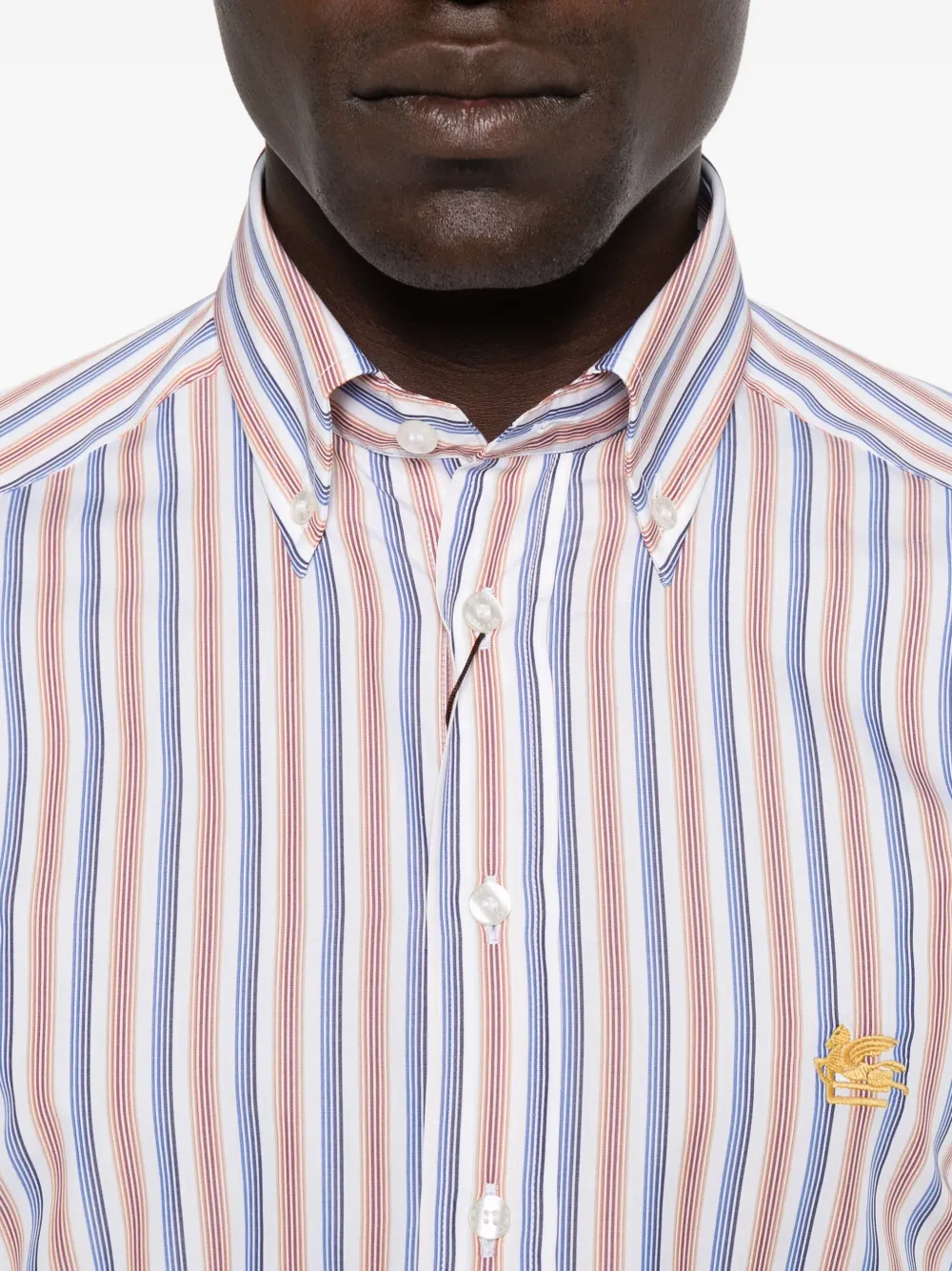 ETRO Gestreept overhemd met lange mouwen Wit