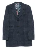 ETRO checked three-button jacket - Blue