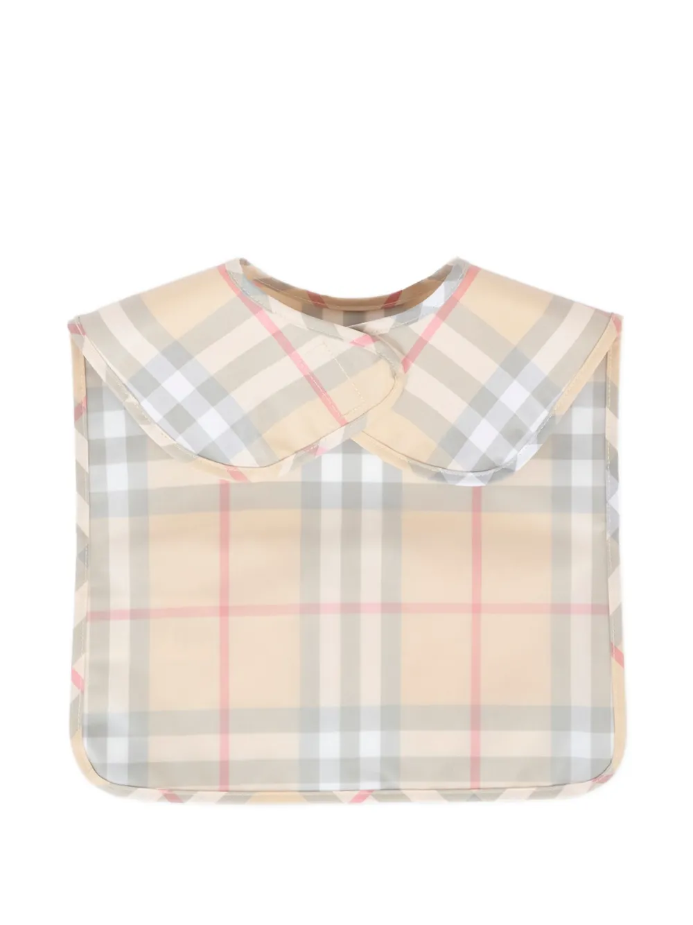 Burberry Kids check-pattern bib - Beige