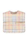 Burberry Kids check-pattern bib - Neutrals