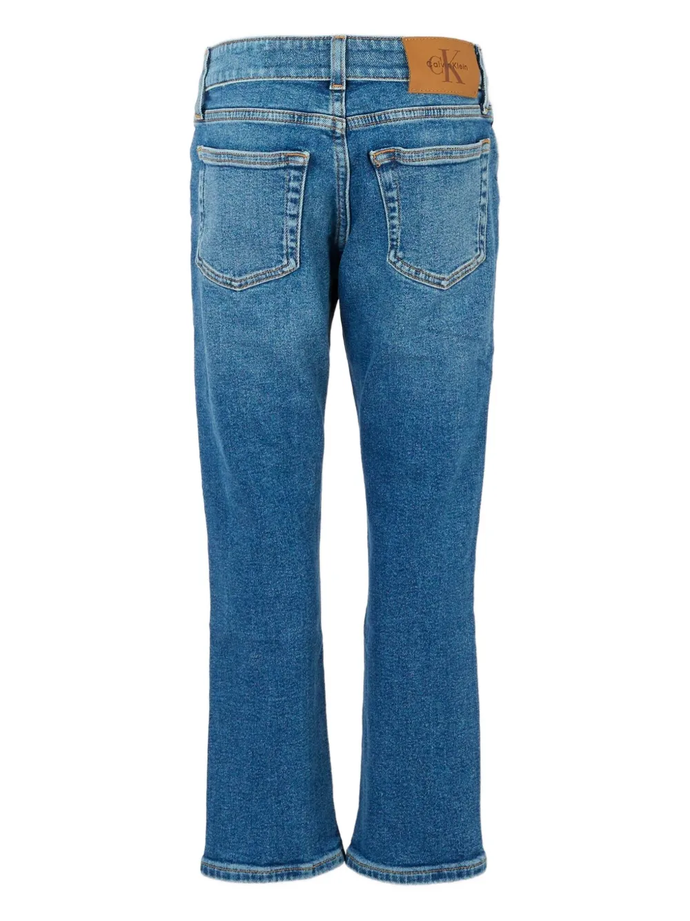 Calvin Klein Logo-plaque Jeans In Blue