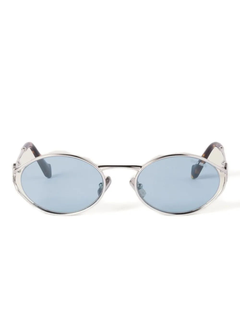 Miu oval-frame metal sunglasses Zilver