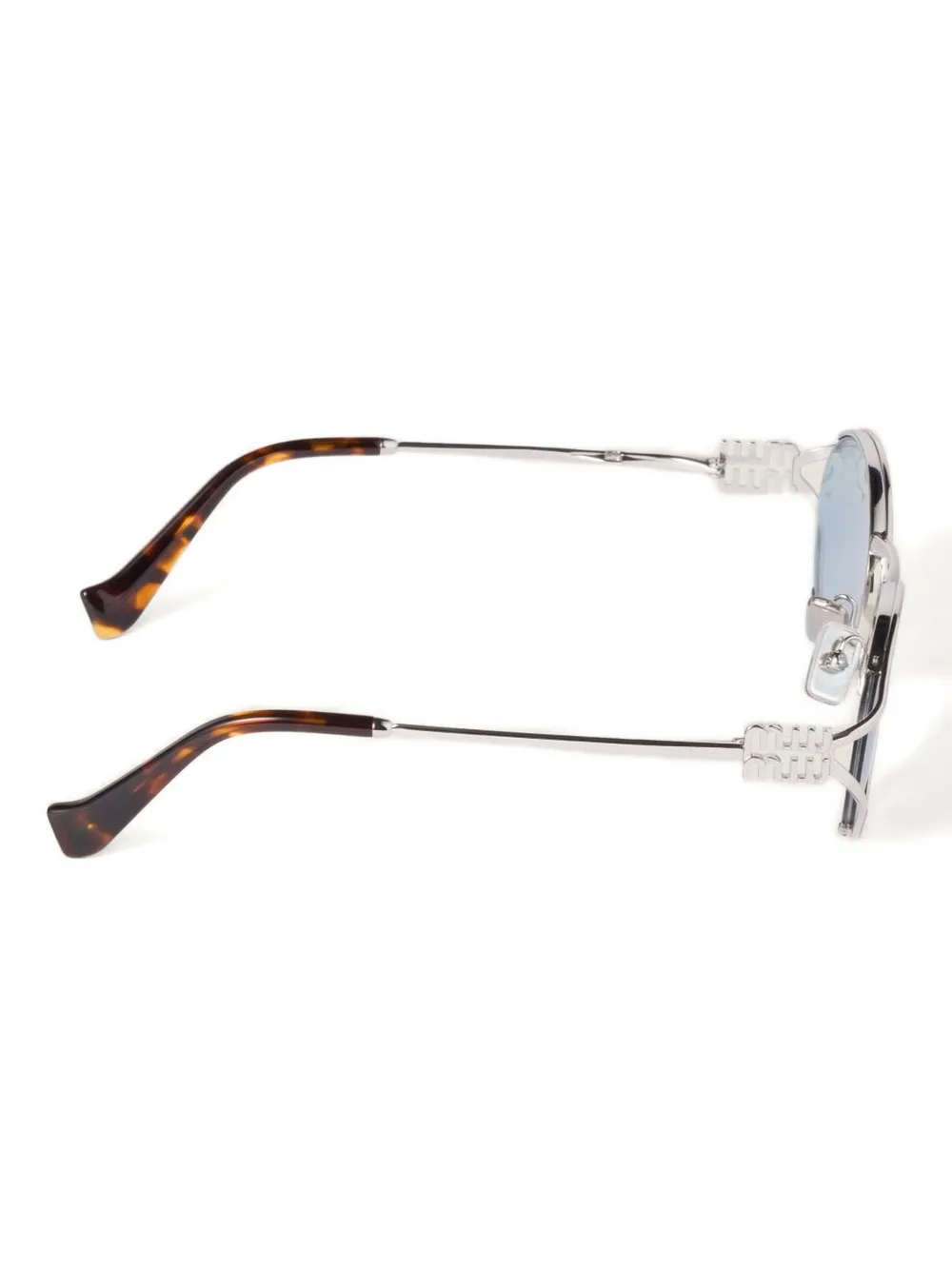 Miu oval-frame metal sunglasses Zilver