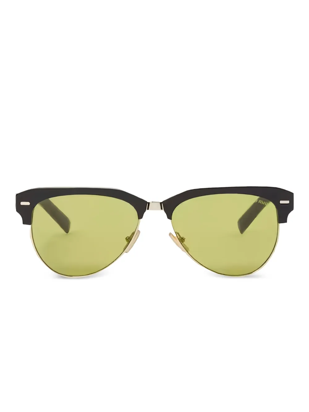 Miu acetate gold-detail sunglasses Zwart
