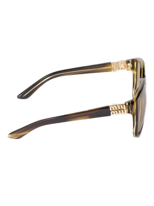 美品　MIU MIU ビッグフレーム サングラス Miu Miu Eyewear オーバーサイズフレーム サングラス | グリーン