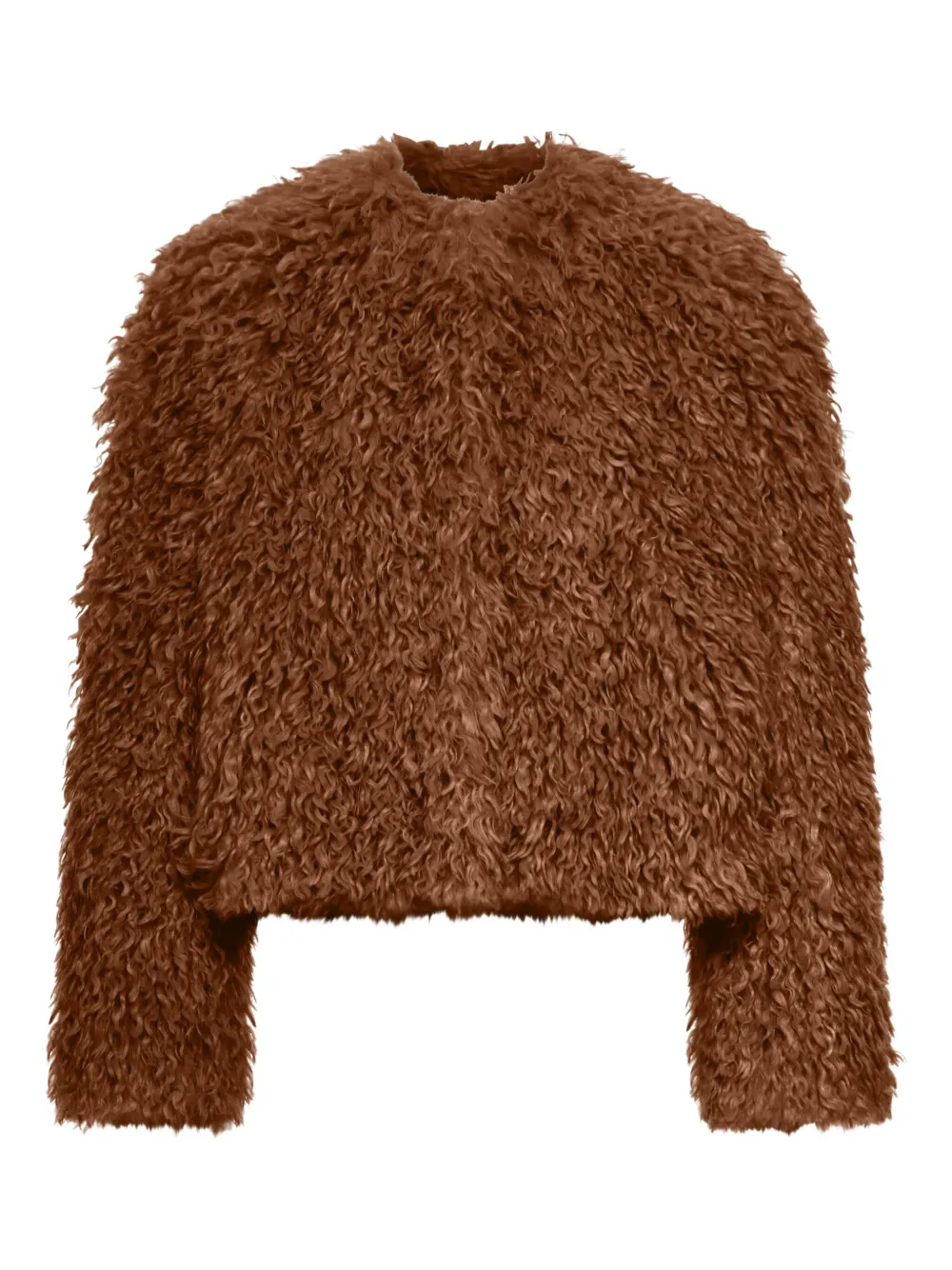 faux-fur long-sleeve jacket