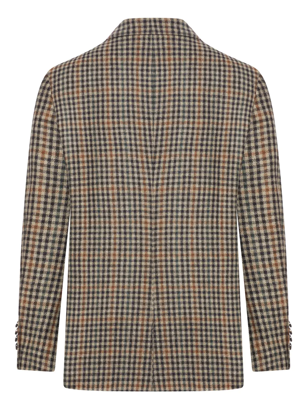 Tagliatore Cecily checked single-breasted wool blazer Bruin