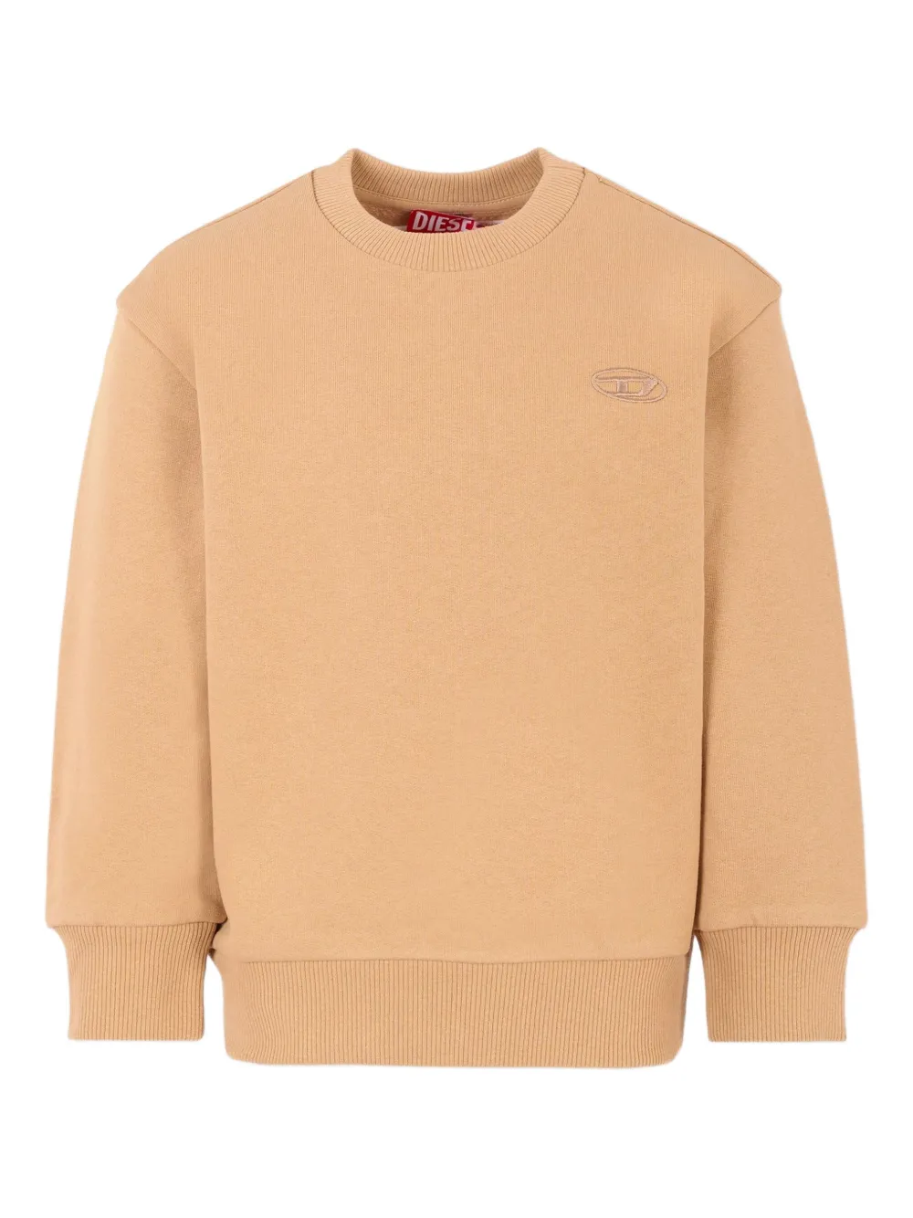 Diesel Kids logo-embroidered crew-neck sweatshirt Beige