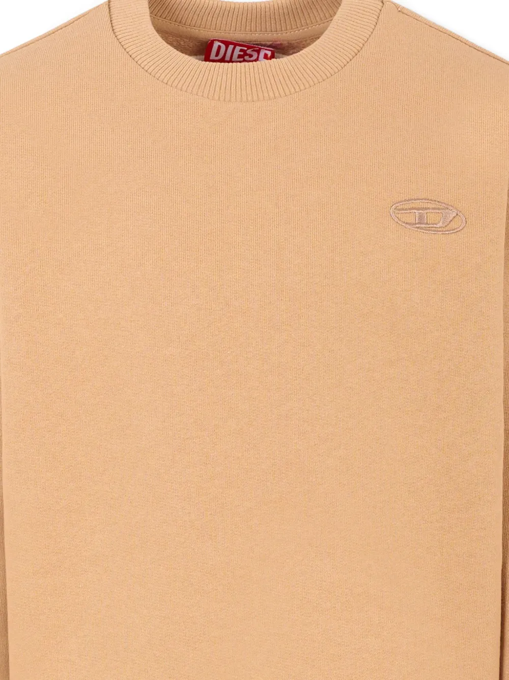 Diesel Kids logo-embroidered crew-neck sweatshirt Beige