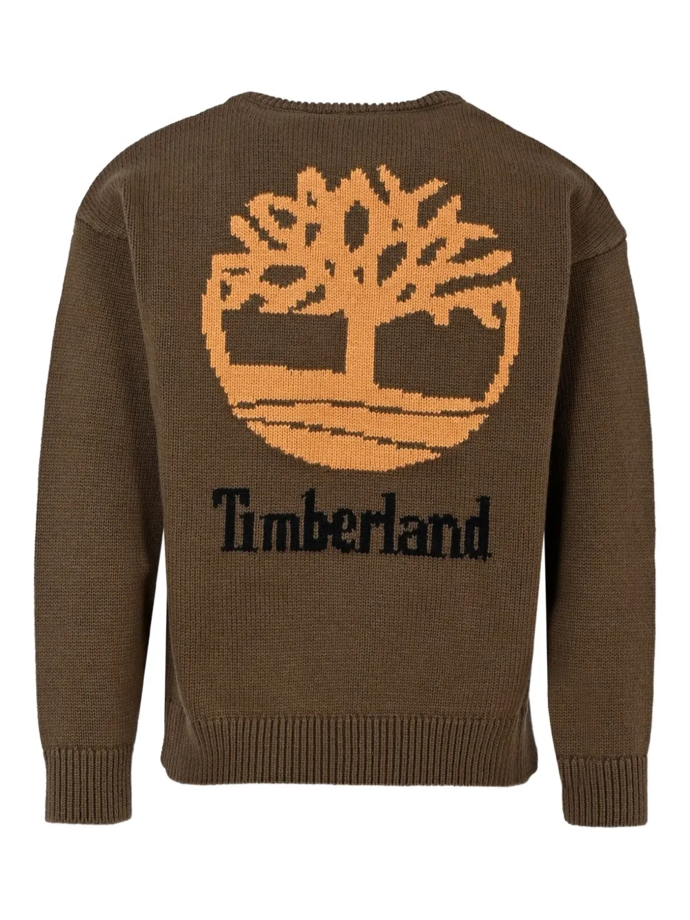 Timberland Kids' Tree-logo Crew-neck Jumper In Brown